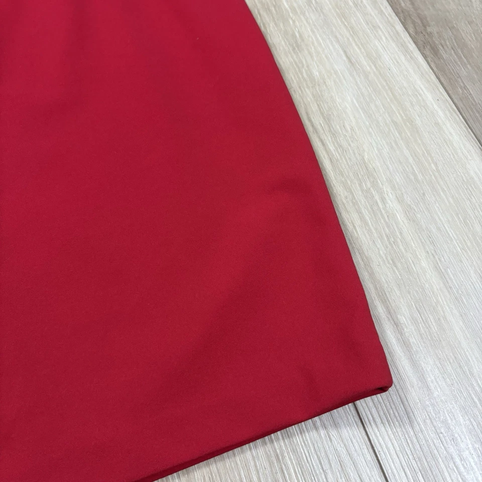 Calvin Klein Women’s 3/4 Sleeve Red Dress Size 14 Zip On Midi Bow Detail - Image 2 of 4