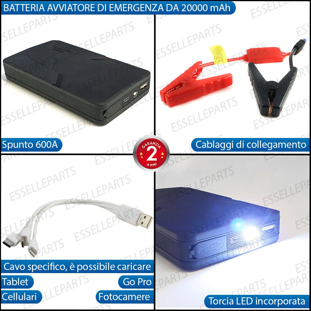 Kit Starter Emergenza Chevrolet Aveo T300 LED PowerBank 12V - 2
