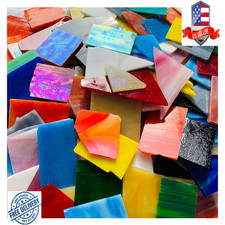 Mosaic Tiles Stained Glass Scraps Sheets for Crafts Bulk Colorful Glass Pieces