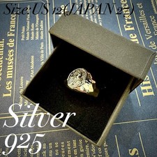 925 Silver Ring Roman Warrior Signet Vintage Mens Ring US Size 12