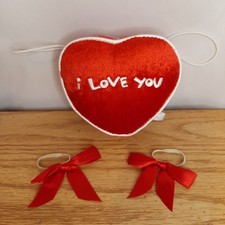 Build A Bear I Love You Heart Plush Secret Pocket Valentines Day  Ear Bows BAB