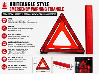 BriteAngle Style Notfall Warndreieck - Notfallpanne Wohnwagen/Auto