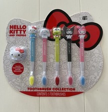 Sanrio Hello Kitty  Friends 5 Toothbrush Collection with Travel Cover NEW