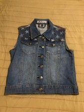 American Flag Denim Vest Size M