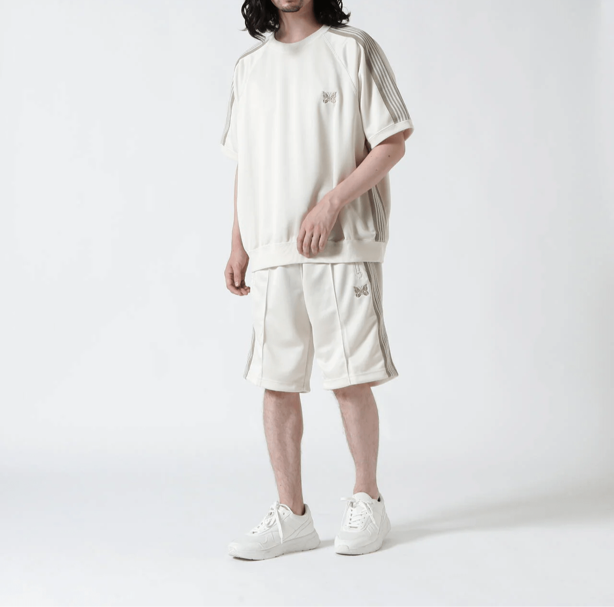 Needles B'2nd Track Pant Shorts Poly Smooth Off White | eBay