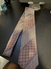 DAKS London New York Vintage Silk Tie Geometric Octagon Pattern Made in USA 3”