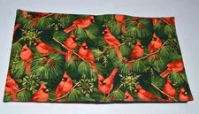 Hand Made Cardinals in Pine Table Runner 12x41" Christmas gift NEW