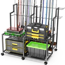 Fishing Rod Holders for Garage, 24 Rods Large-Capacity Fishing Pole Holders, ...