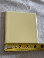 vintage 1 piece 4-3/8" Glossy Yellow Ceramic Tile by ATCO Wall Floor Tile