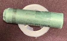 OBW BU FRB Bank Wrapped Roll 1961-D 90% Silver Roosevelt Dimes Unc 50 Pc