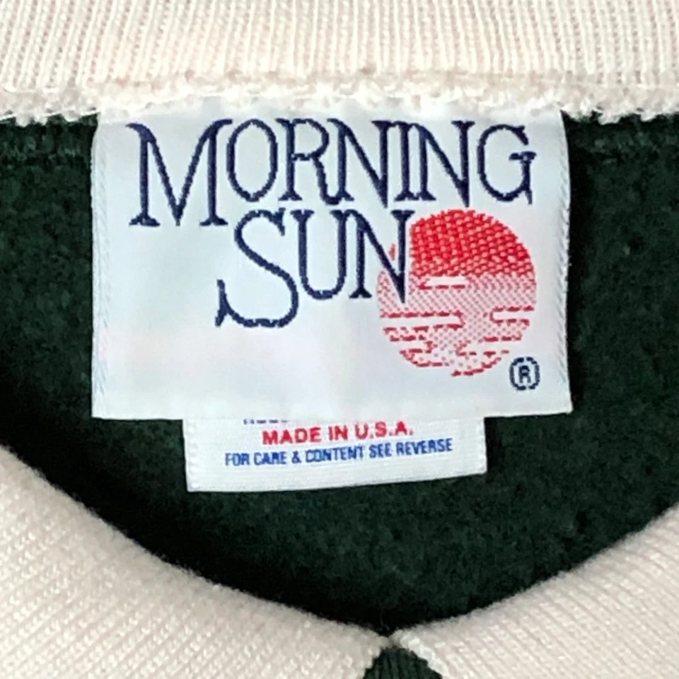 Vintage 90s Morning Sun Sunflower Sz XL Collared Sweatshirt USA made Grannycore - Image 4 of 4