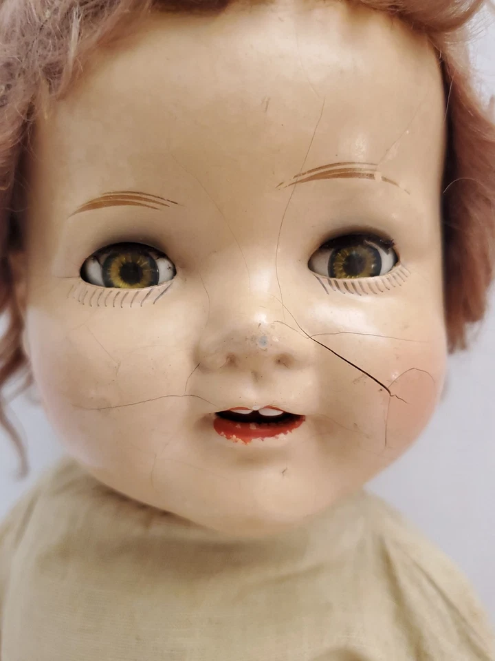 AM. Muñeca CHAR 18 pulgadas con ojos móviles/dos dientes delanteros peluca original Foto 4 de 4