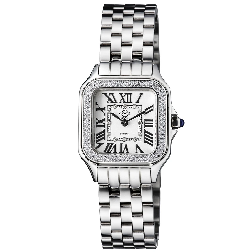 Reloj para mujer GV2 by Gevril 12110B Milán cuarzo suizo acero diamante
