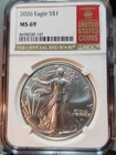 🔥2026 American Silver Eagle ASE 1oz SILVER EAGLE MS69 RED BOOK LABEL STUNNING !