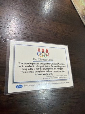 1992 IMPEL U.S. Olympic HOPEFULS USA Baron Piece Founder Hologram  1231