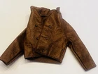Vintage Barbie Ken Doll Rally Gear #1429 Brown Jacket Faux Leather 1970's BIN37