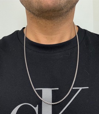 David Yurman Round Box Chain Necklace 925 Sterling Silver 24