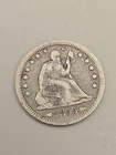 1855 Seated Liberty Silver Quarter 25c