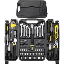 95 Piece Tool Set, Tool Kit, Mechanics Tool Set with Wrench Pliers Socket Bits