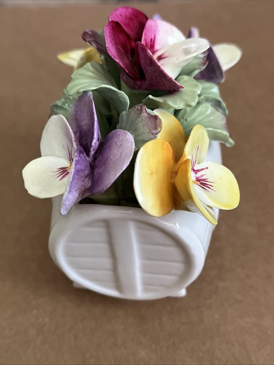 Vintage Aynsley England Fine Bone China Hand Painted Pansy Flowers