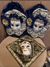 Lot of 3 VTG Mardi Gras Masquerade Masks