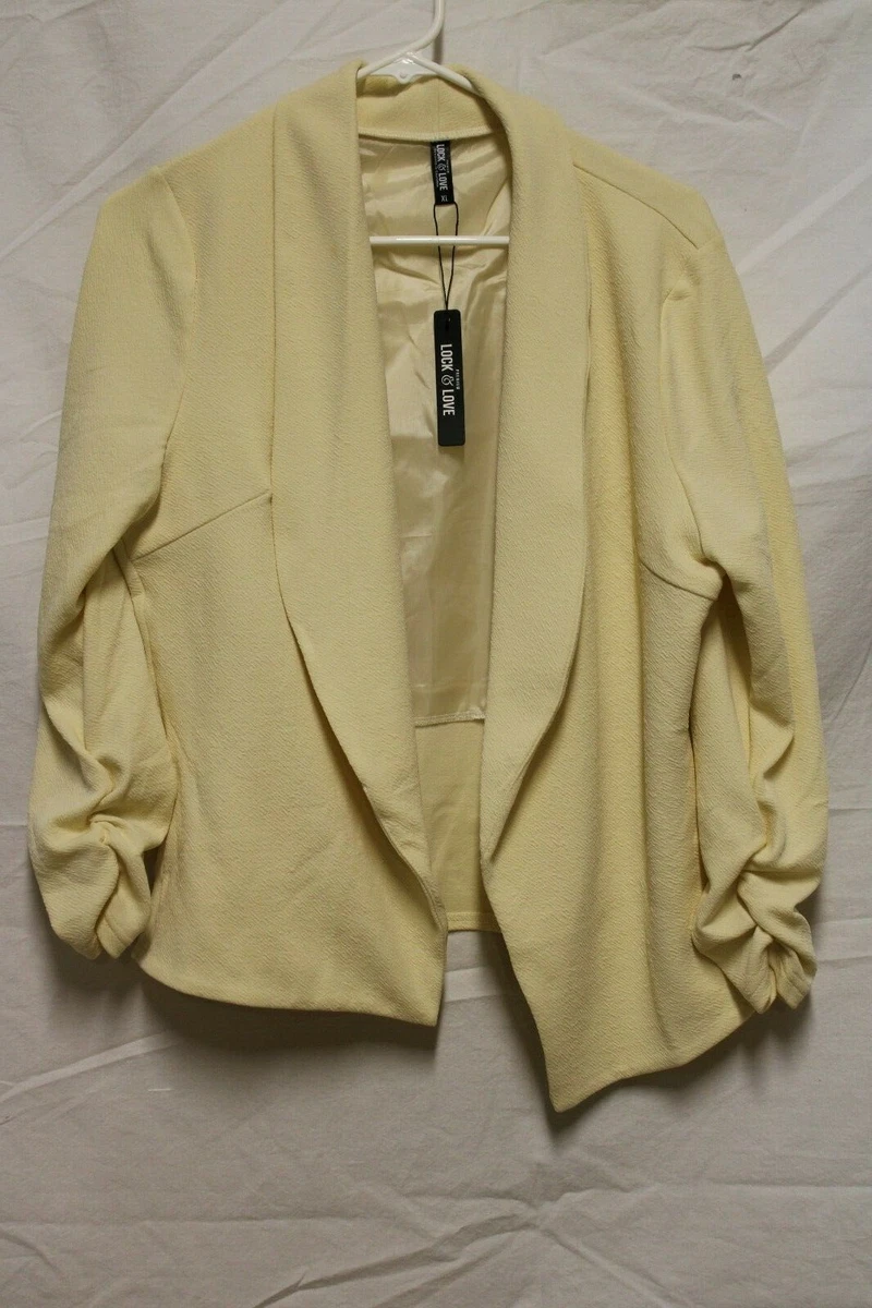 Cream ruched hotsell sleeve blazer