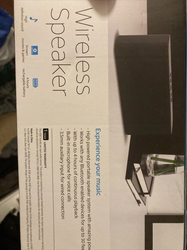 Altavoz inalámbrico Bluetooth At&T Bts200-Blk CETBTS200BLK Foto 2 de 2