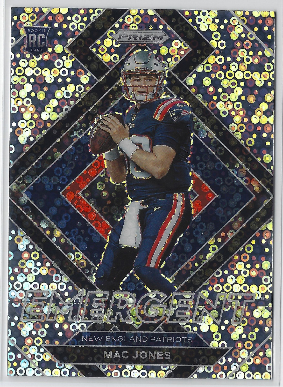 Mac Jones 2021 Panini Prizm Emergent No Huddle Disco Prizm Rookie #E-6 RC