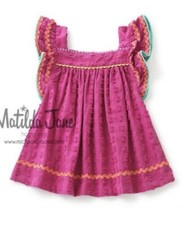 Matilda Jane Piggyback Tunic Top Girls sz 2 Pink Ric Rac Trim MJ
