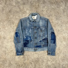 Levis Made & Crafted Denim Jacket Womens 1 Blue Japan Made Distressed Patches