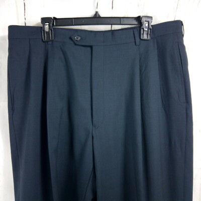 Men's Navy Blue Dress Pants 39x31.5 Pleated