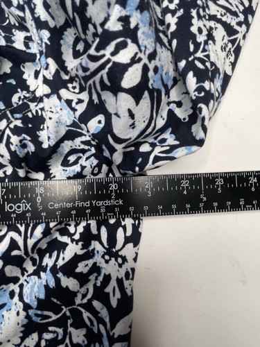 Christopher & Banks Womens Jacket sz L Blue White Floral Button Front Pockets - Picture 7 of 11