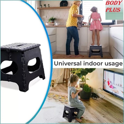 Strong Wide Step Stool Folding Plastic Multi Purpose Anti Slip Grip Easy Storage - Picture 5 of 13