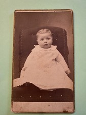 1880s Victorian Baby in White Gown Cabinet Card Photo