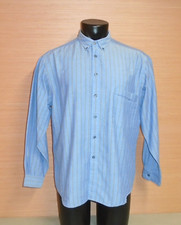 Vintage Levi's Men's Blue Striped Long Sleeve Button Up Shirt Size Large