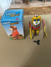 Vintage Wind Up Tin Toys Looping Monkey With Box