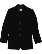 Gianfranco Ferre Womens 3 Button Blazer Jacket Uk 12 Medium Black Ax09