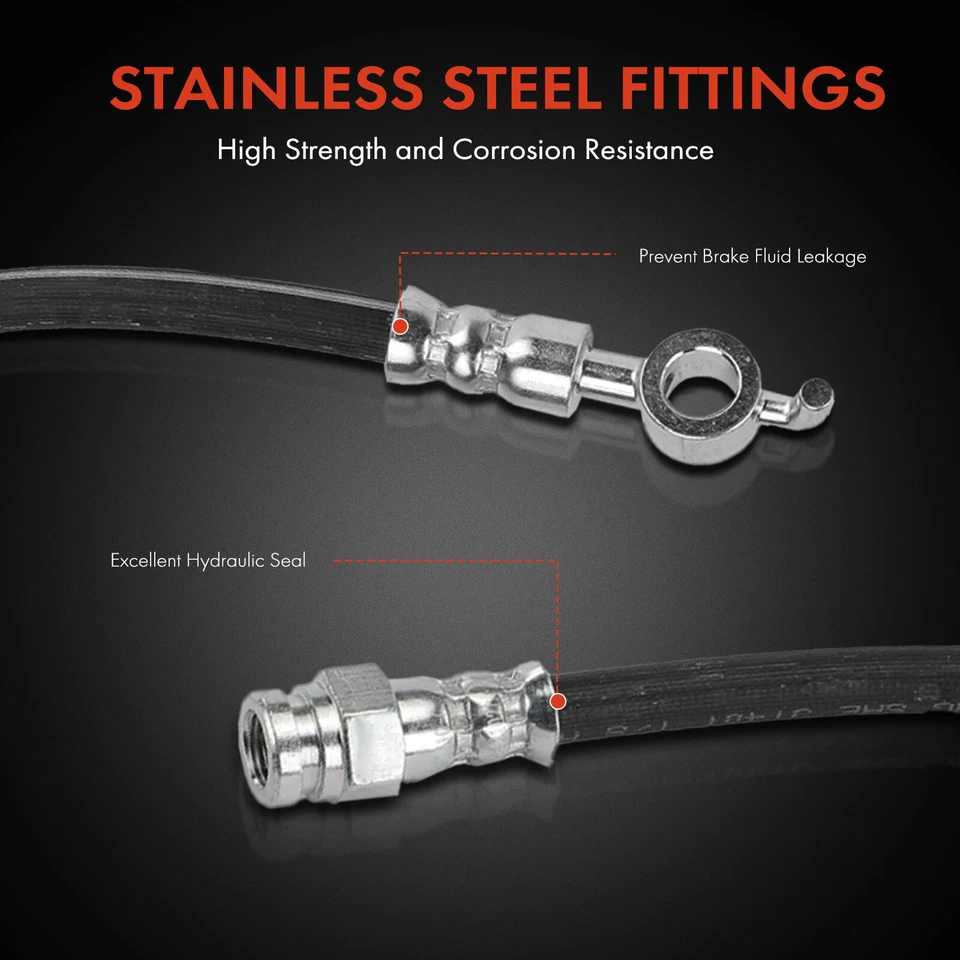 Rear Left & Right Side Brake Hydraulic Hose for Fiat 124 Spider Mazda MX-5 Miata - Image 4 of 4