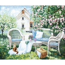 Counted Cross Stitch Kit Blooming garden DIY