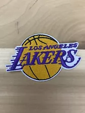 LOS ANGELES LAKERS IRON ON EMBROIDERED PATCHEBASKETBALL 3"x2"