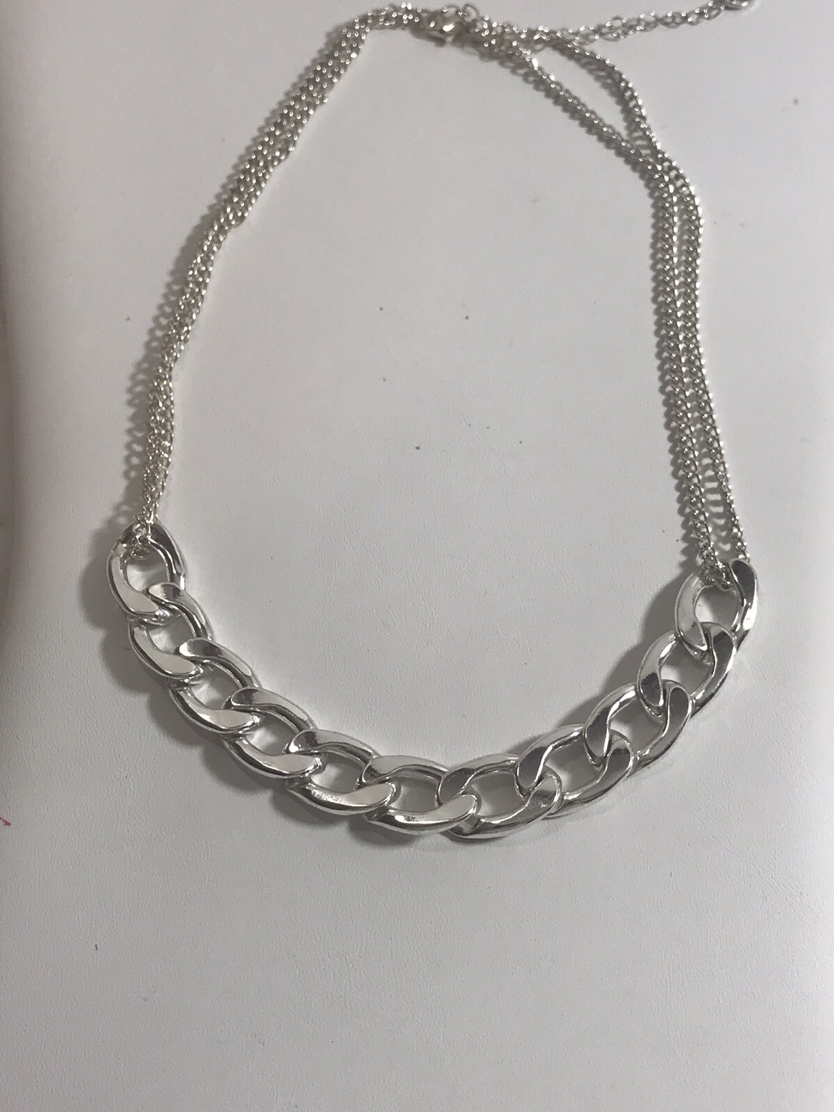 icing 19” silver tone link statement necklace - image 3