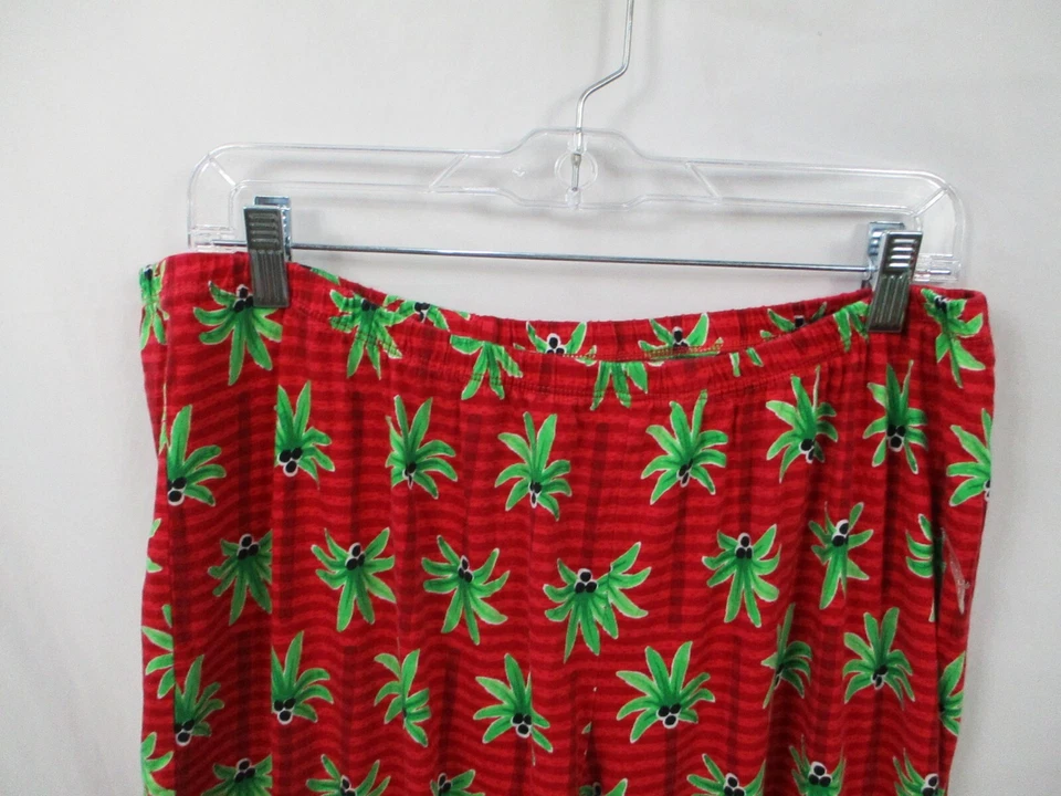 Оттенок женщин пижамы брюки 1 X красный в полоску узор эластичный пояс эластичной хлопок смесь - Изображение 2 из 4