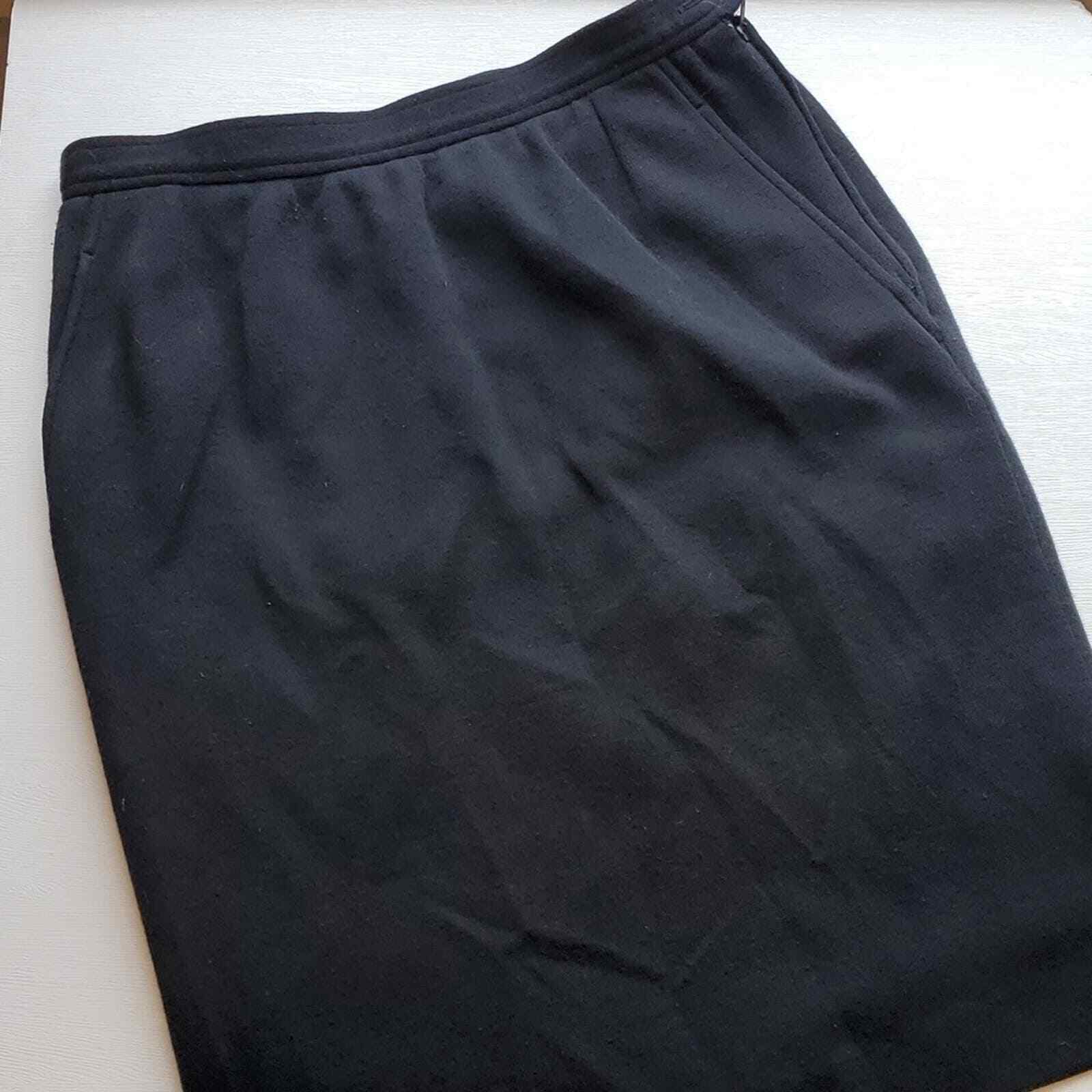 Gonna a matita Yves Saint Laurent vintage YSL lana nera 44 10 12