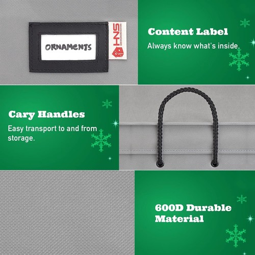 HOLDN’ STORAGE Christmas Ornament Storage Container Box with Dividers. - 第 18/18 張圖片