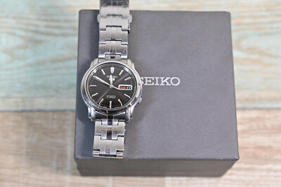SEIKO 5 Automatic Watch 7S26-03S0 21 JEWELS Day/Date INDICATOR BLACK Japan