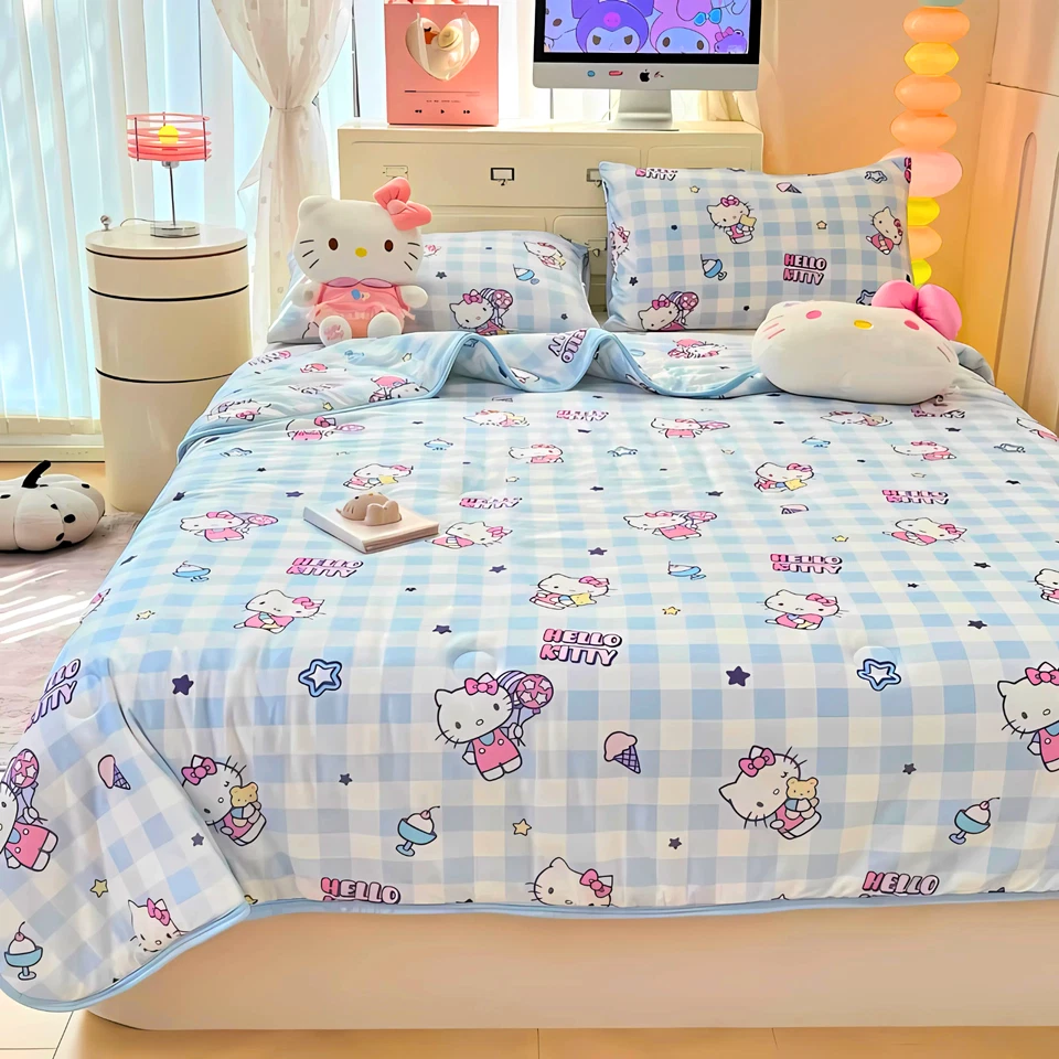 Sanrio Hello Kitty имбирь одеяло королева Японии длинный штапель хлопок вязаное одеяло - Изображение 2 из 4