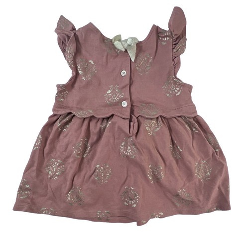 Janie and Jack x Rachel Zoe Dressy Print Top Girls Size 4- 5T Gold Foil Flutter - Picture 2 of 5