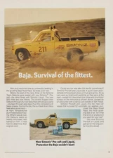 1973 Simoniz Car Wax - Datsun Pickup Baja Road Race - Survival - Print Ad Photo