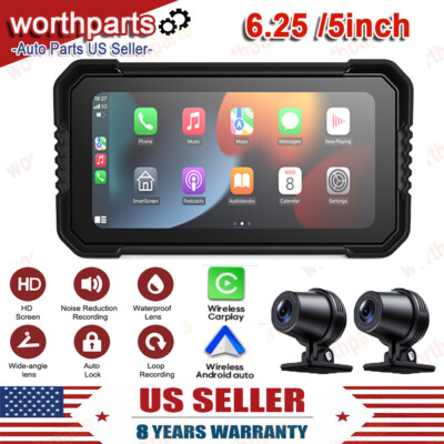 6.25 /5inches Motorcycle Navigator Wireless CarPlay Android Auto with HD Camera