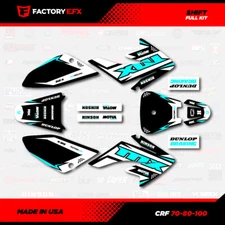 Black & Cyan Shift Racing Graphics kit Fits 04-10 Honda Crf80 CRF 80 Decal